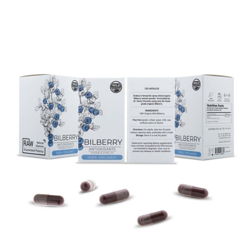 Endoca Organic Bilberry, 60 κάψουλες