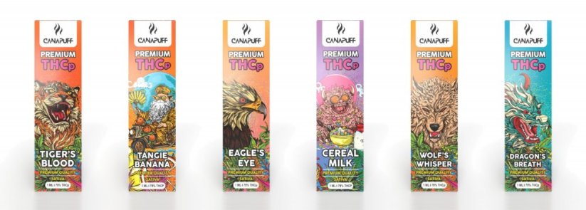 CanaPuff THCP Vapes, Kollha f'Sett Wieħed - 6 togħmiet x 1 ml