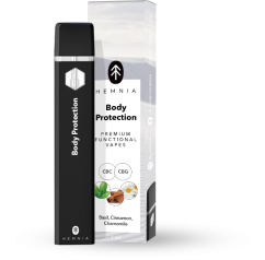 Hemnia Protection corporelle fonctionnelle Premium CBC et CBG Vape Pen - 20 % CBC, 75 % CBG, basilic, cannelle, camomille, 1 ml