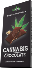 HaZe Cannabis Dark Chocolate con semillas de cáñamo - Caja (15 barras)