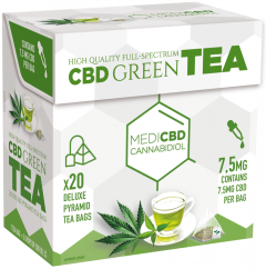 MediCBD Herbata zielona (pudełko 20 torebek piramidkowych), 7,5 mg CBD