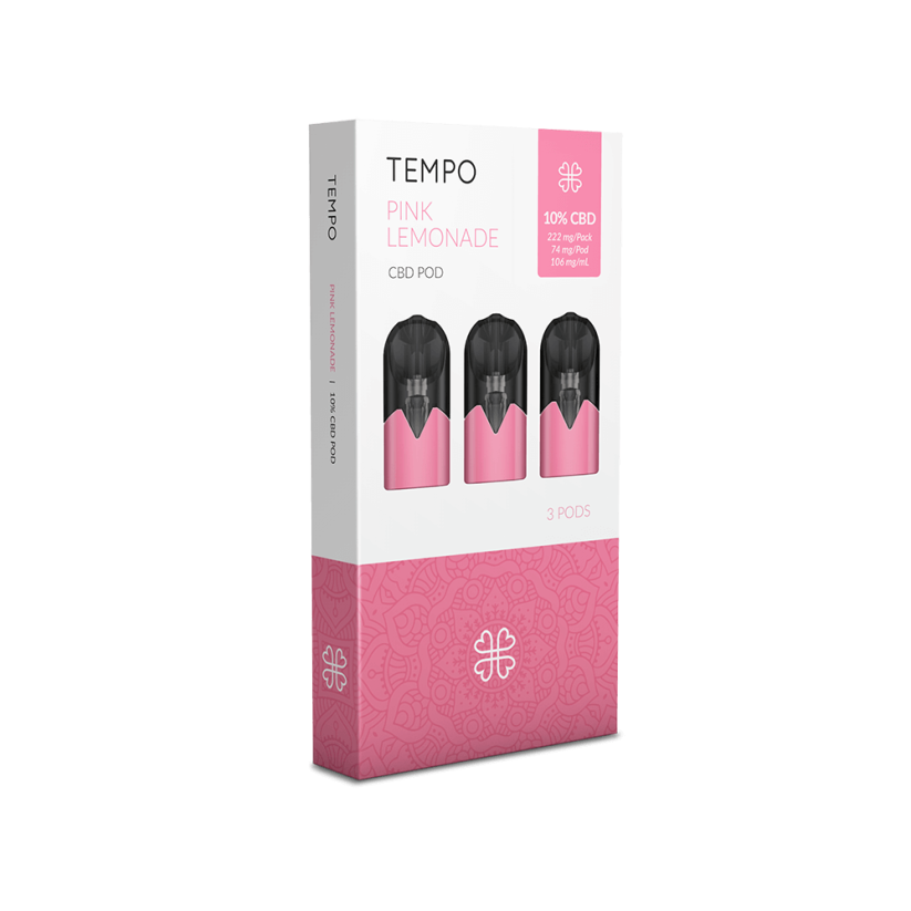 Harmony Tempo 3-Pods Embalar - Limonada rosa, 318 mg CDB