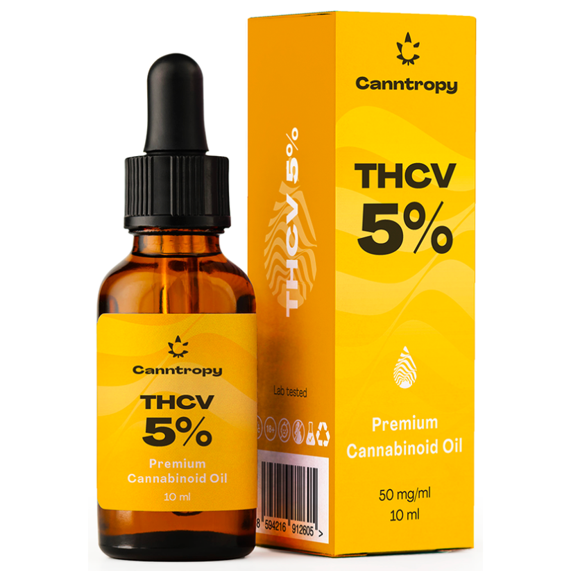 Canntropy THCV aukščiausios kokybės kanabinoidų aliejus – 5 %, 500 mg, 10 ml