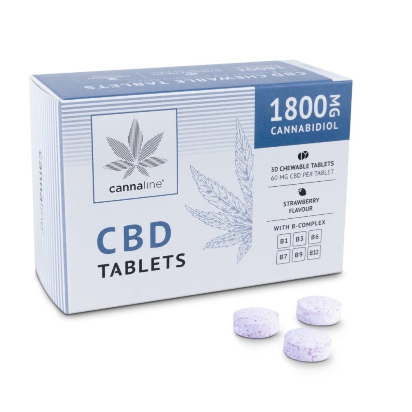 Cannaline Máy tính bảng CBD với Bcomplex, 1800 mg CBD, 30 x 60 mg