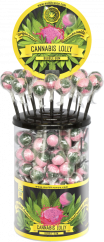 Cannabis Bubble Gum Lollies – nádoba na vystavenie (100 lízaniek)