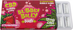 Bubbly Billy Buds braškių skonio kramtomoji guma (17 mg CBD)