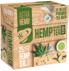 Astra Hemp Green Tea 25 мг конопляної олії (коробка з 20 чайних пакетиків піраміди)