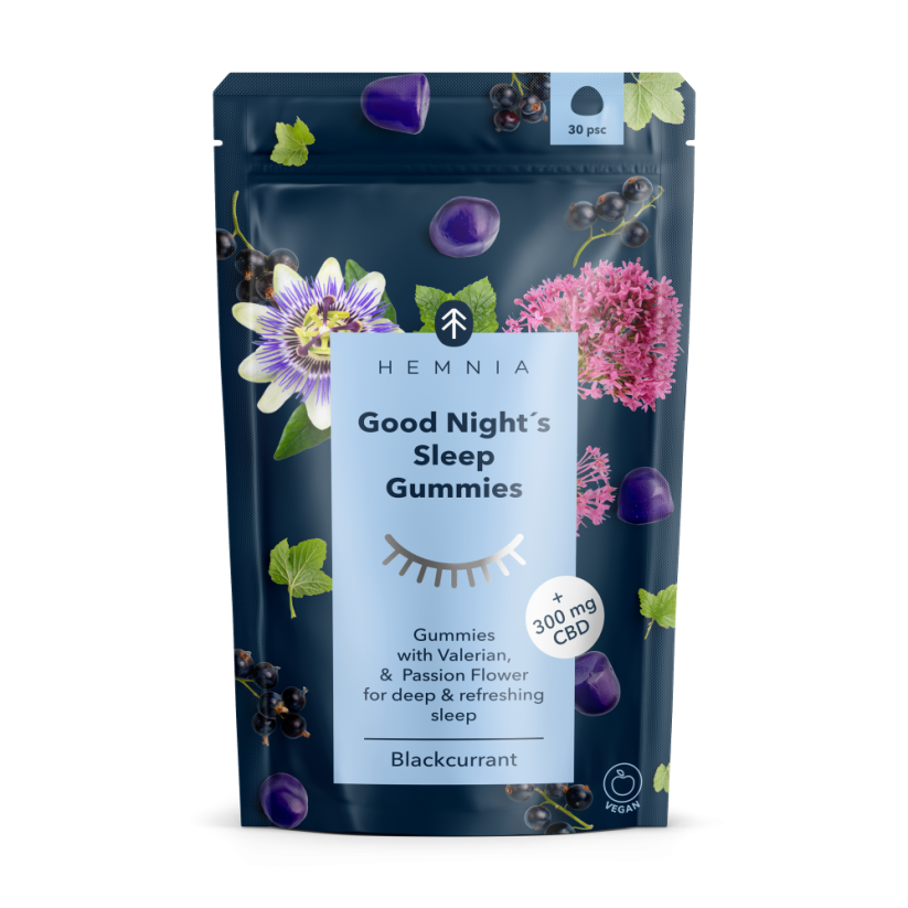 Hemnia Good Night´s Sleep Gummies – 300 mg CBD, 30 vnt. x 10 mg