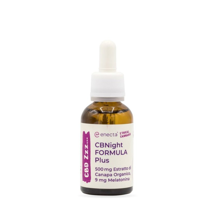 *Enecta CBNight Formula PLUS Hampaolja med Melatonin, 500 mg ekologisk hampaxtrakt, 30 ml