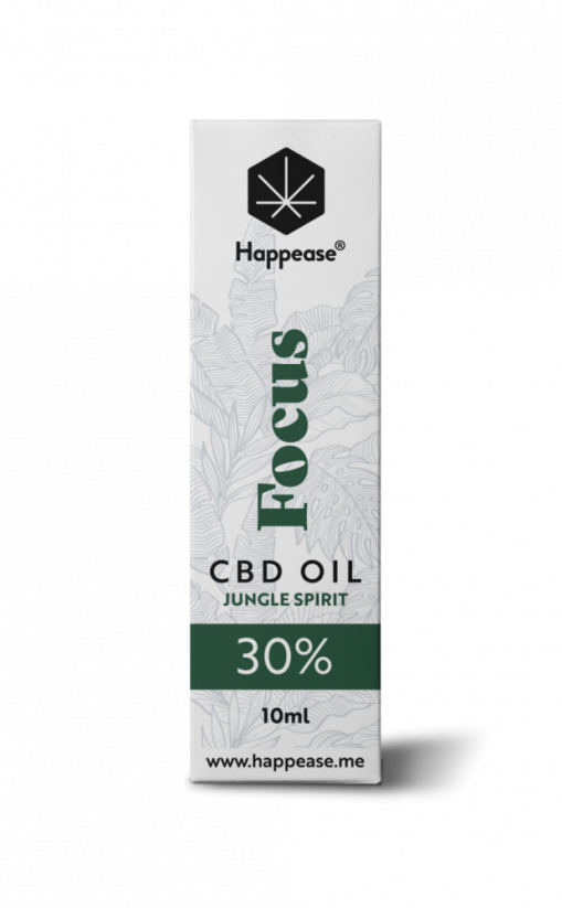 Happease Фокус CBD масло Дух на джунглата, 30% CBD, 3000mg, 10ml