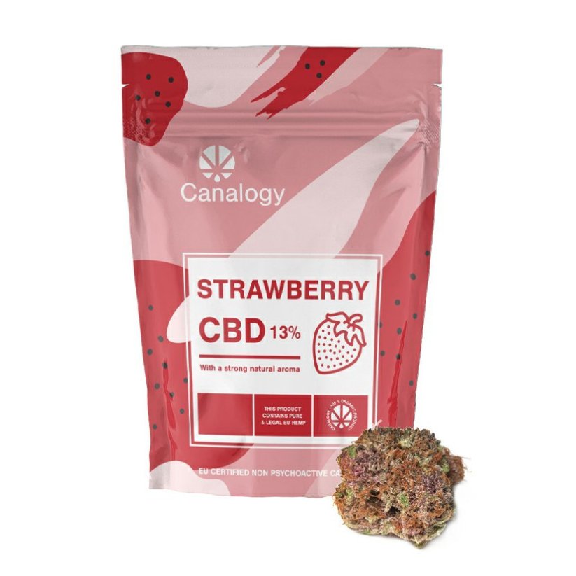Canalogy Canapa CBD fiore di fragola 13 %, 1g - 1000g