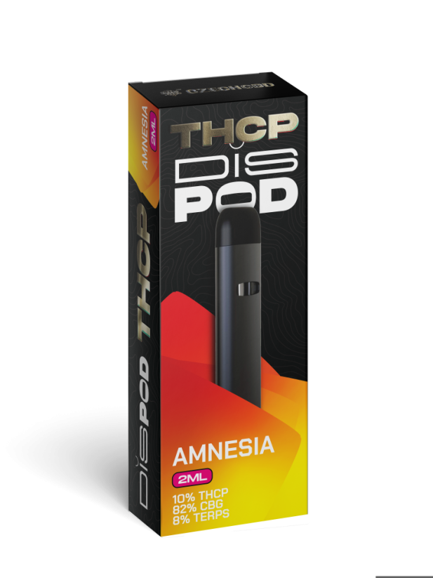 Czech CBD THCP Vape Pen disPOD Amnesia 10 % THCP, 82 % CBG, 2 ml