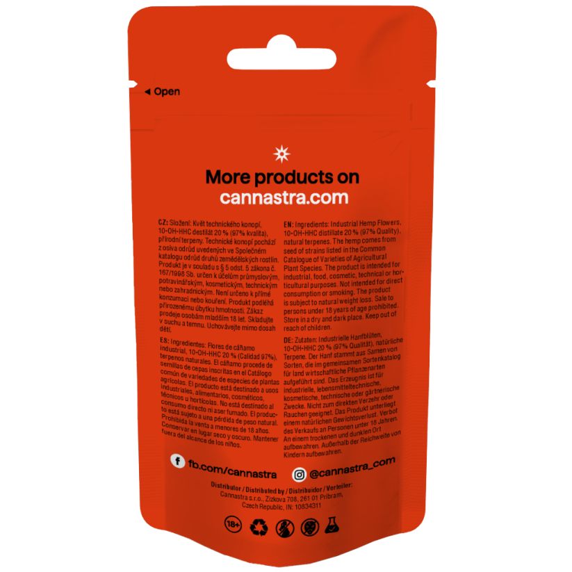 Cannastra 10-OH-HHC Flower Color of Magic 97 % kwaliteit, 1 g - 100 g