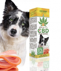 Euphoria CBD Oil for dogs 3%, 300mg, 10ml - bacon flavour