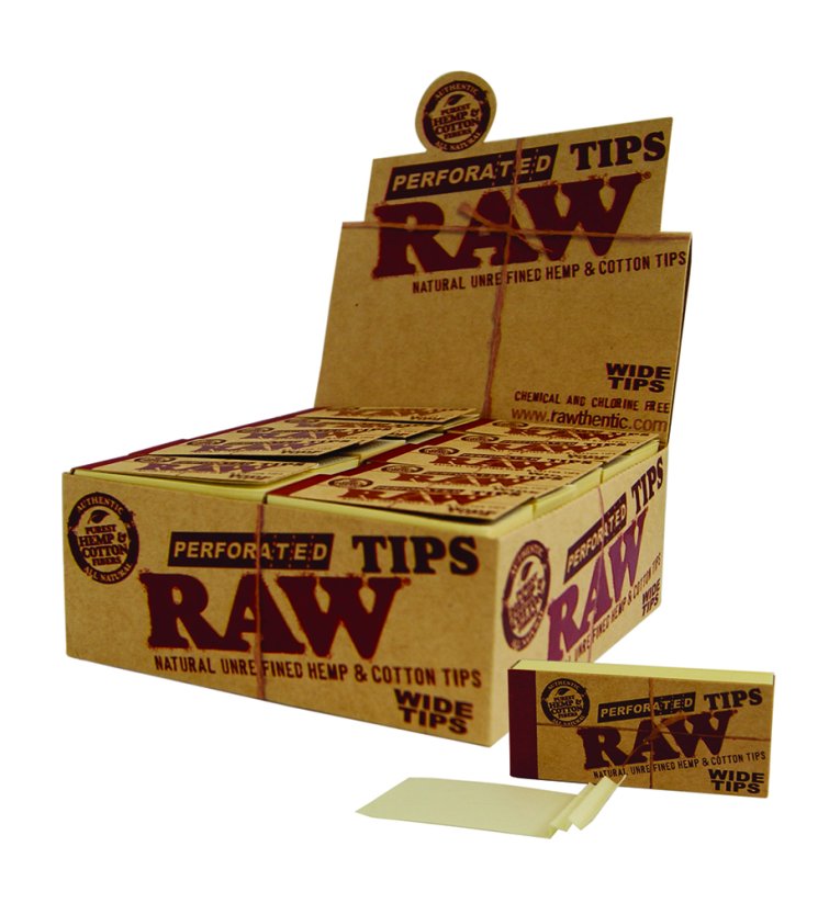 RAW Perforated Wide Tips Unbleached wide filters