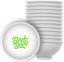 Best Buds Силиконска посуда за мешање 7 цм, бела са зеленим логотипом