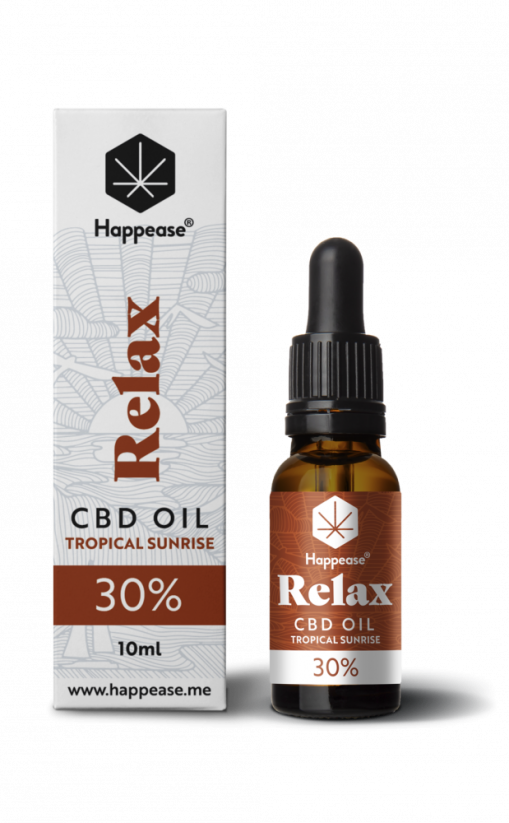 Happease Relax Tropical Sunrise CBD-öl, 30 % CBD, 3000 mg, 10 ml