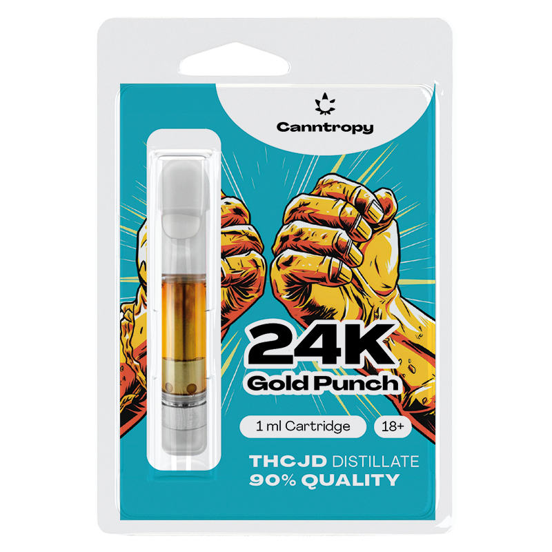 Canntropy Cartuccia THCJD 24K Gold Punch, qualità THCJD 90%, 1 ml