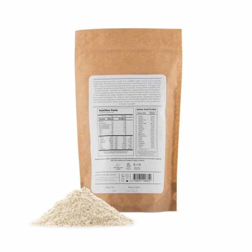 Endoca Raw Organic Hemp Protein Powder, 250 g