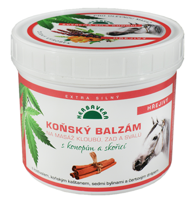 Herbavera Balsam dla koni z konopiami, cynamonem i kapsaicyną, ciepły, 500 ml