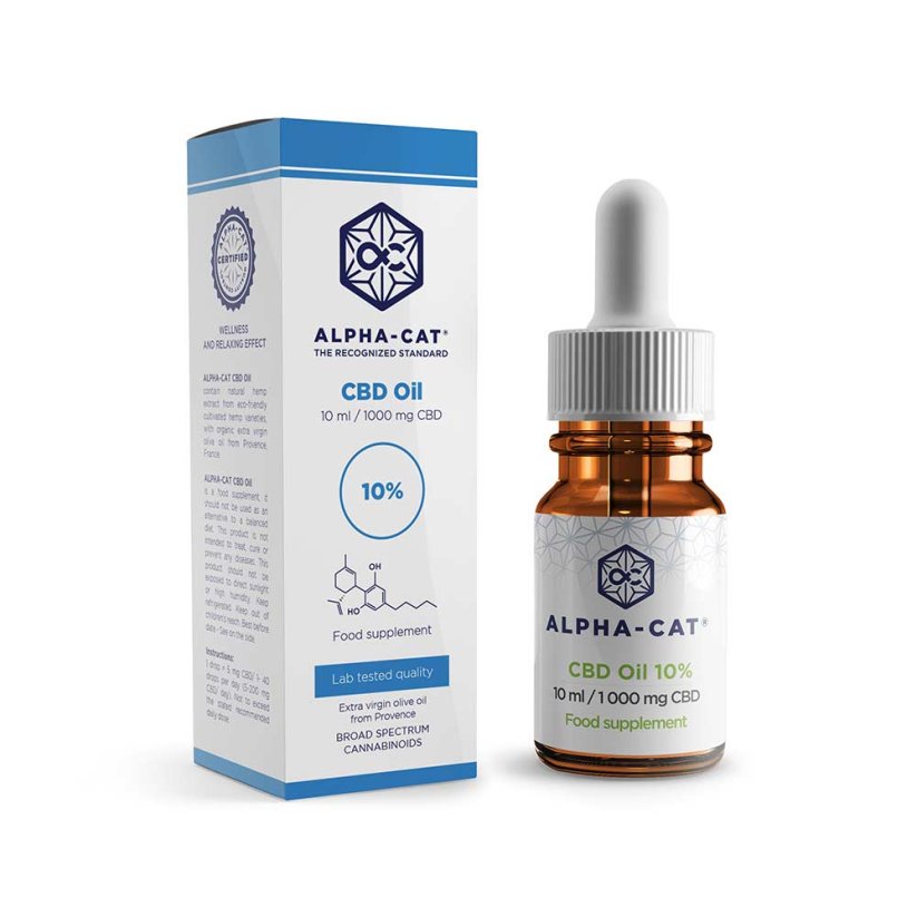 Alpha-CAT CBD-olja 10%, 10 ml, 1000 mg