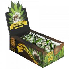 Sucettes au hasch au cannabis – Carton présentoir (70 sucettes)