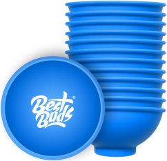 Best Buds Silikonska posuda za miješanje 7 cm, plava s bijelim logotipom