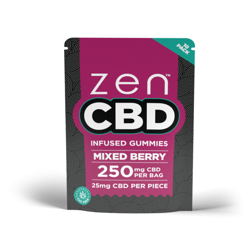 ZEN CBD Gummies - Baies mélangées, 250 mg, 10 pcs