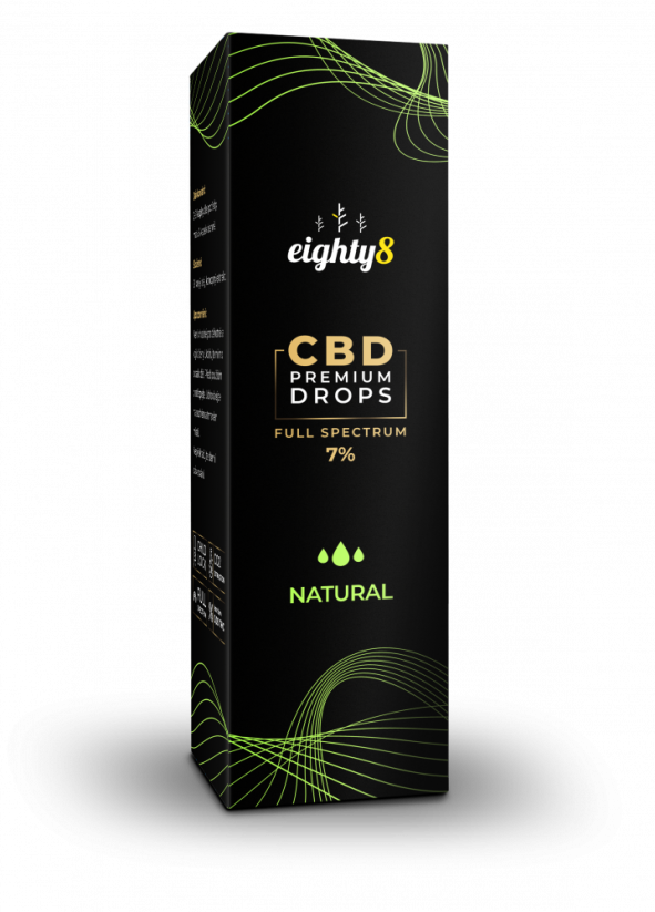 Eighty8 Naturlig CBD Droppar, 7%, 10ml, 700mg