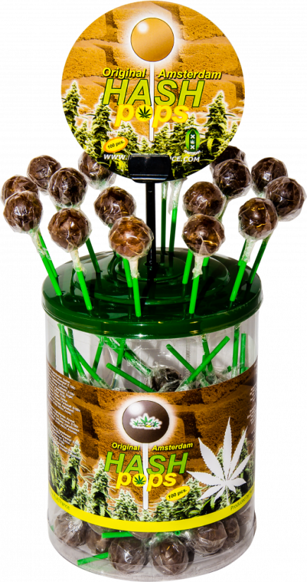 Haze Cannabis Hash Pops – Hộp trưng bày (100 kẹo)
