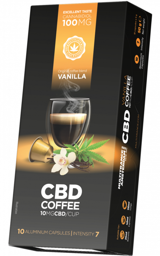 Capsule de cafea cu vanilie CBD (10 mg CBD) - Cutie (10 cutii)