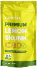 CanaPuff CBD Hampi Blóma Sítrónu Skunk, CBD 14%, 1 g - 10 g