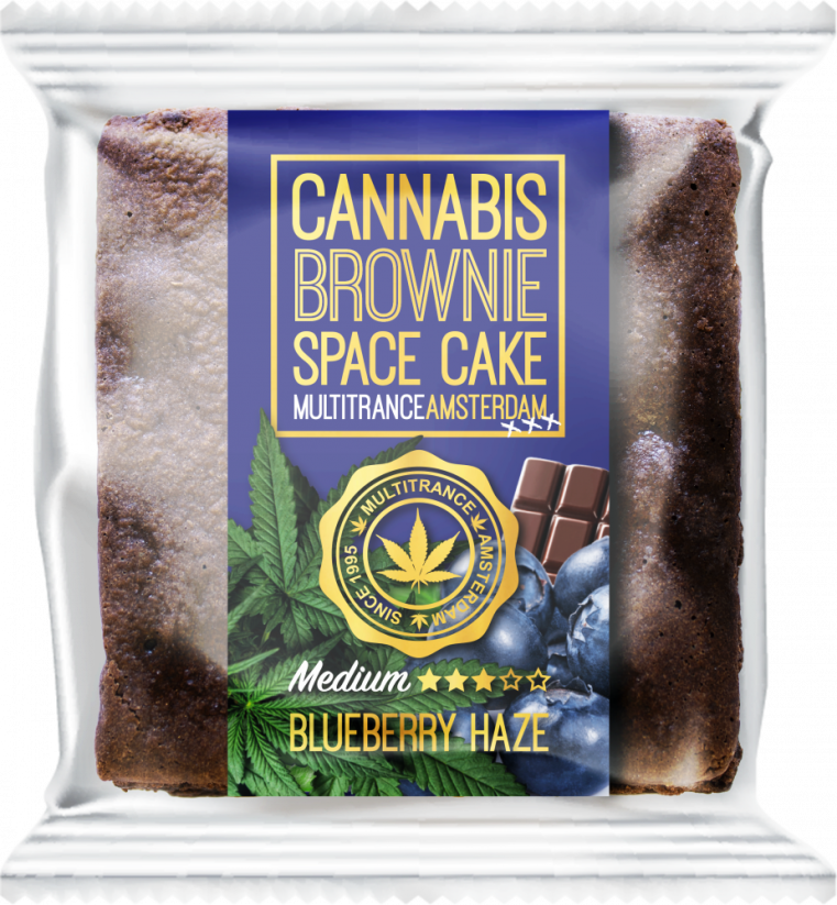 Cannabis Blueberry Haze Brownie (Orta Sativa Aromalı) - Karton (24 paket)