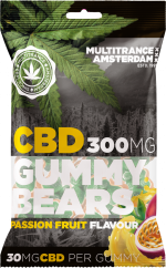 Ведмедики Gummy Bears CBD зі смаком маракуйї (300 мг), 40 пакетиків у коробці