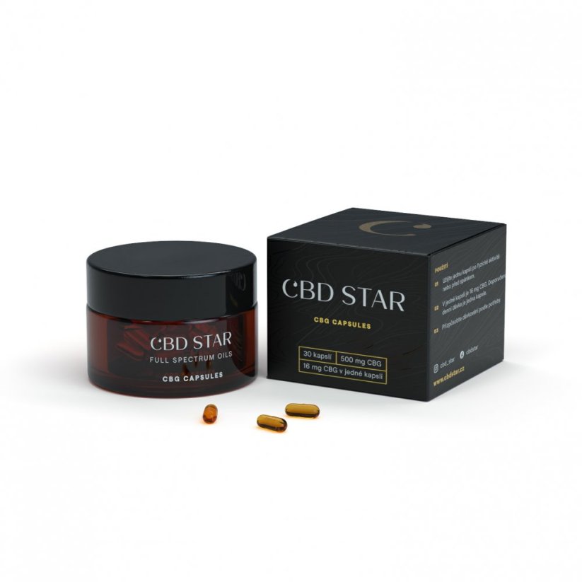 CBD Star Konopné CBG kapsule 5%, 500 mg, 30x16 mg