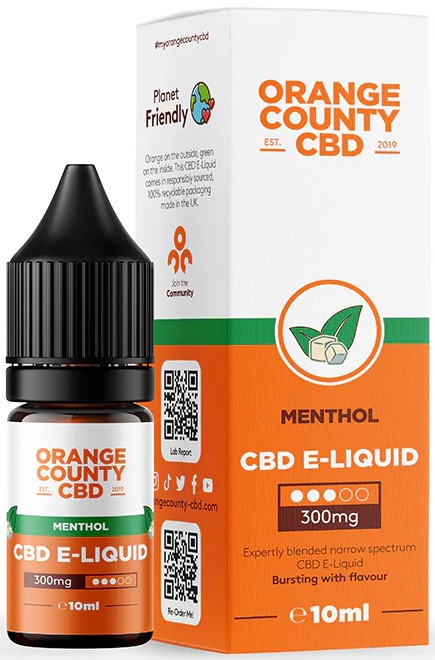 Orange County CBD E-リキッド メンソール、CBD 300 mg、10 ml