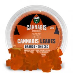 Cannabis Bakehouse - Feuilles gommeuses de CBD Orange, 10pcs X 5mg CBD