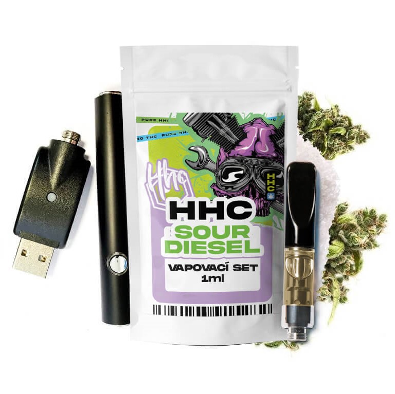 Czech CBD Sada HHC Batéria + Cartridge Kyslý diesel, 94 %, 1 ml