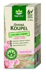 Topnatur Ovesná koupel s olejem z konopí, ylang Ylang, vanilky un růže 6x30g