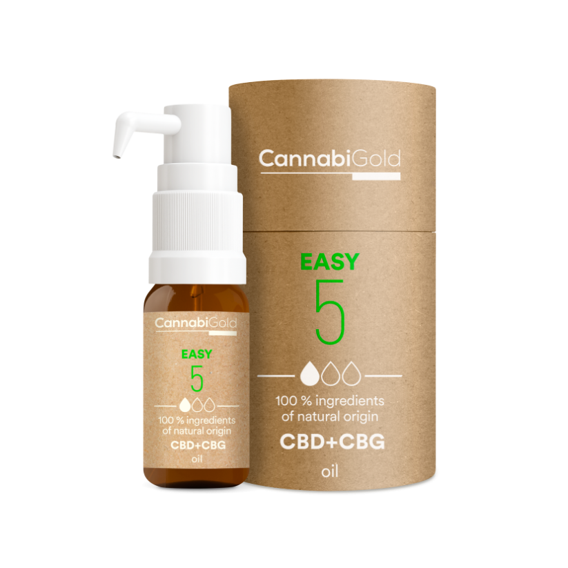 CannabiGold масло Лесно 5 % (4,5 % CBD, 0,5 % CBG), 600 мг, 12 мл