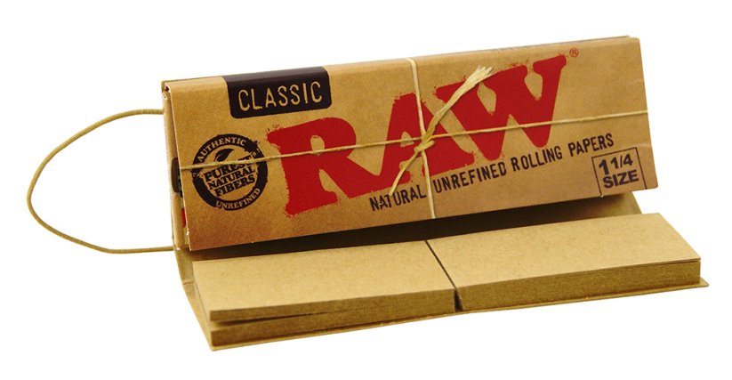 RAW Unbleached classic short Connoisseur papers size 1 ¼ + filters - 24 pcs box