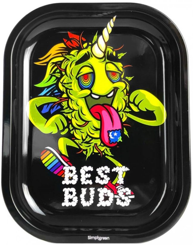 Best Buds Μικρός μεταλλικός δίσκος κύλισης LSD με κάρτα μαγνητικού μύλου