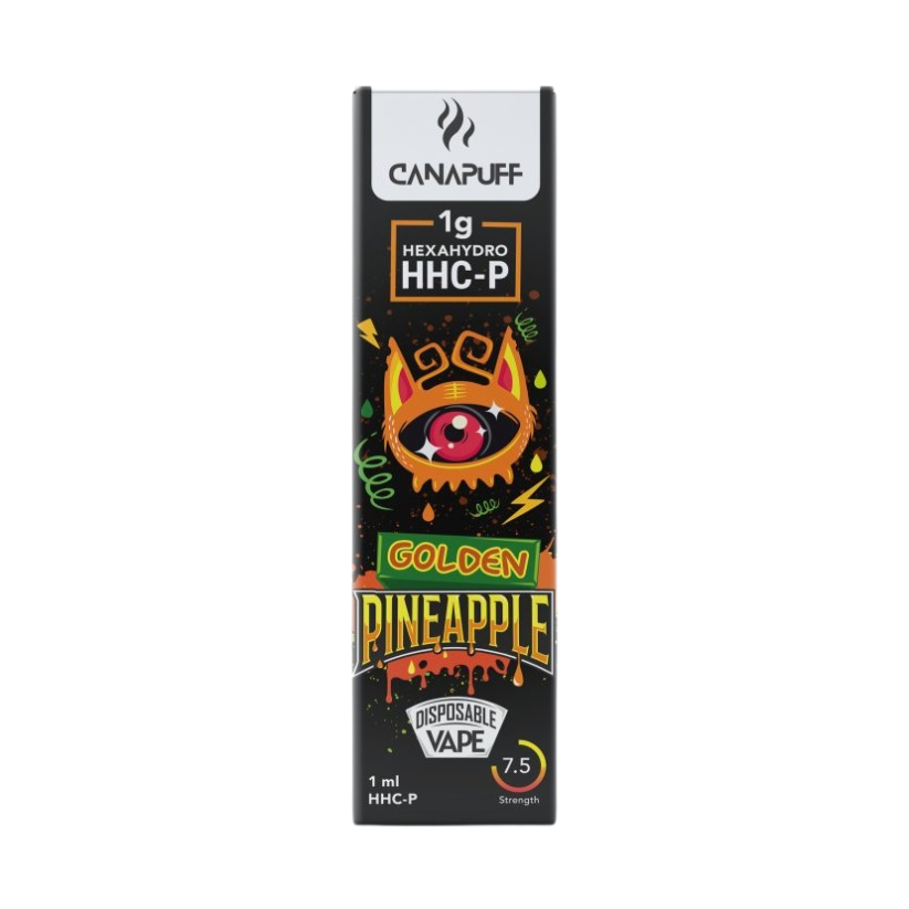 CanaPuff gyllene Ananas 96% HHCP - Disponibel vape penna, 1 ml