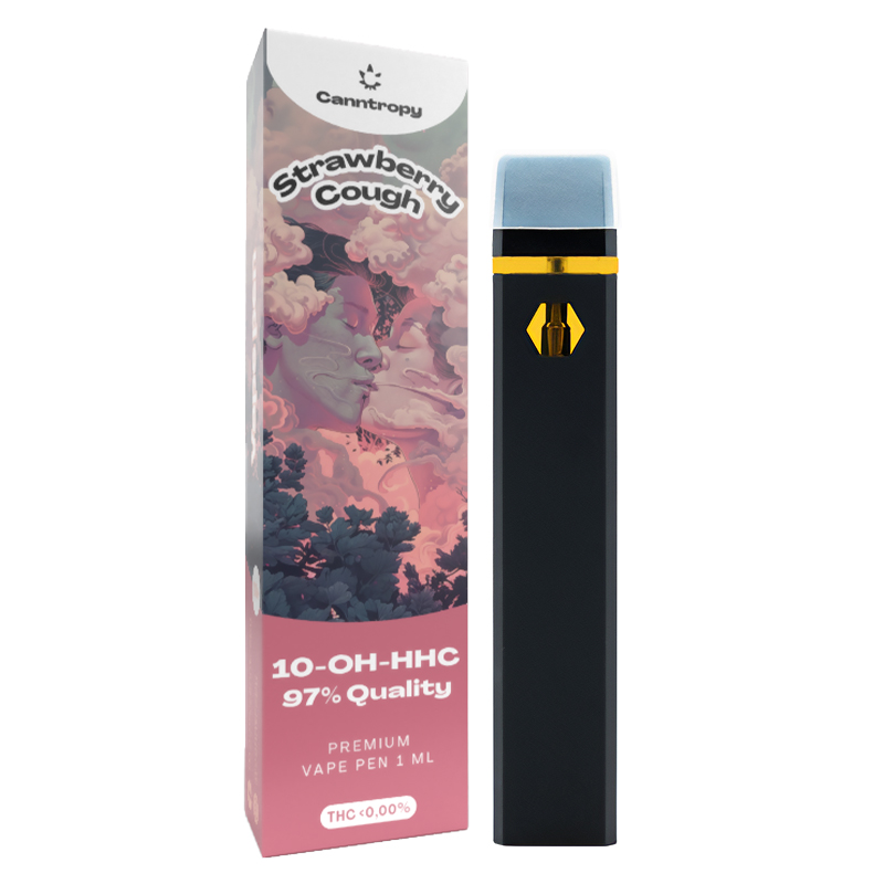 Canntropy 10-OH-HHC Vape Pen Jahoda proti kašľu, 10-OH-HHC 97% kvalita, 1ml