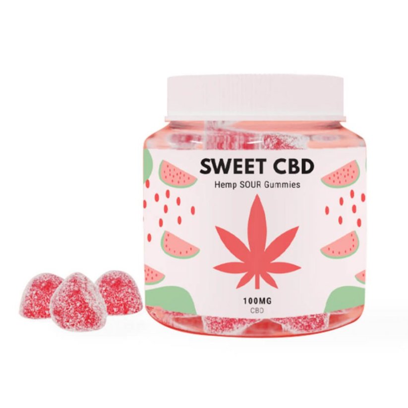 Sweet CBD Gomas, Melancia 100 mg CDB, 20 peças x 5 mg, 60 g