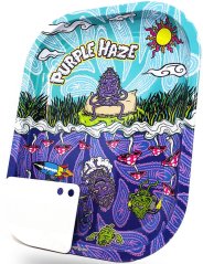 Best Buds Purple Haze mažas metalinis valcavimo padėklas su magnetine šlifuoklio kortele