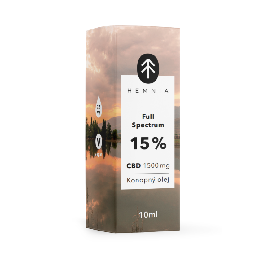 Hemnia CBD с пълен спектър Конопено масло 15%, 1500mg, 10ml