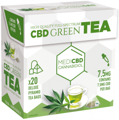 MediCBD Зелени чај (кутија од 20 врећица пирамидалног чаја), 7,5 мг ЦБД