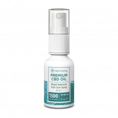 Harmony Cuidados bucais em spray CBD 1500 mg, 15 ml, hortelã