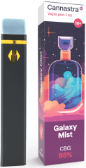 Cannastra CBG vienreizējās lietošanas Vape Pen Galaxy Mist, CBG 95 %, 1 ml